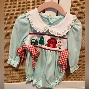 12m Smocked-like Christmas Farm Bubble